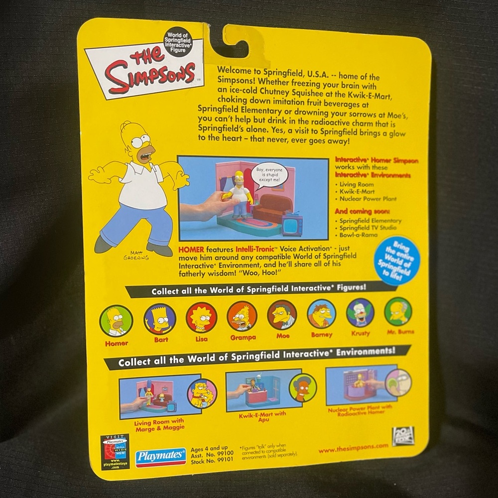 2000 The Simpsons HOMER SIMPSON World of Springfield Interactive Figure - Picture 2 of 2